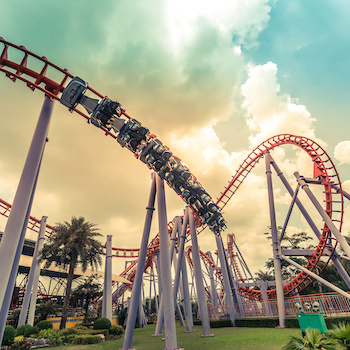 An image of a rollercoaster, representing the management of technology lifecycle