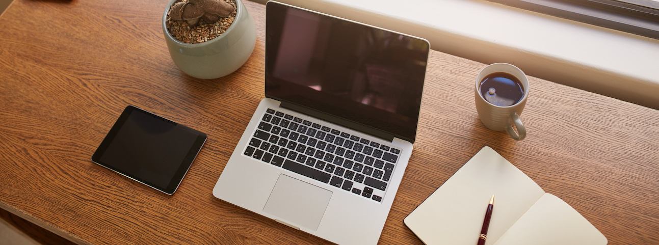 laptop on a desk