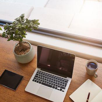 laptop on a desk