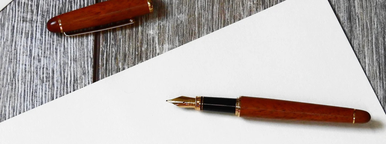 Writing implements on a desk