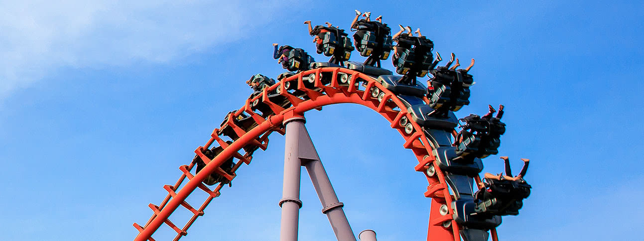 Passengers riding on rollercoaster