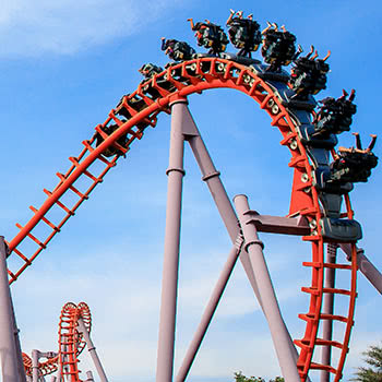 Passengers riding on rollercoaster